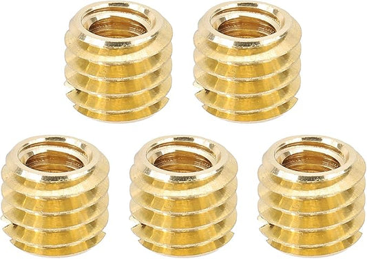 PATIKIL 1/4" Female to 3/8" Male Convert Screws Adapter, 5 Pcs Tripod Thread Adapter Mount for Camera Monopod Video DSLR SLR Mic Stand, Gold