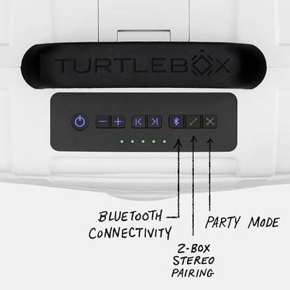 Turtlebox Original Gen 3: Portable Outdoor Bluetooth Speaker – Ultra-Loud (120dB), Waterproof (IP67), Rugged, Impact-Resistant, 3-Day Battery | Party Mode: Unlimited Pairing Stereo, White/Seafoam