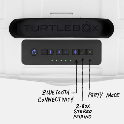 Turtlebox Original Gen 3: Portable Outdoor Bluetooth Speaker – Ultra-Loud (120dB), Waterproof (IP67), Rugged, Impact-Resistant, 3-Day Battery | Party Mode: Unlimited Pairing Stereo, White/Royal Blue