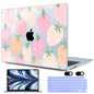 MEEgoodo Case for M5/M4/M3/M2 MacBook Air 13 inch 2026 2025 2024 2022, Fit Model A3449/A3240/A3113/A2681, Case Compatible with MacBook Air 13.6-inch, Gold Flowers Lilies