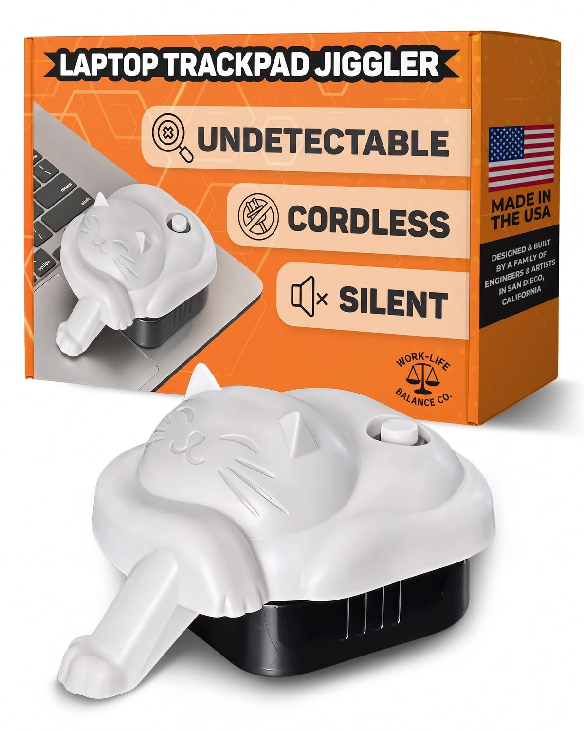 Trackpad Mouse Jiggler Device, Silent, Cordless Undetectable Mouse Mover