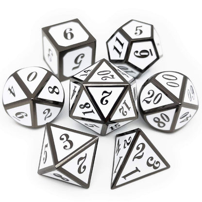 Haxtec Metal DND Dice Set, 7 Pcs Dragon Pattern Polyhedral Dice for RPG