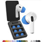 Foam Masters Ultra-Premium Memory Foam Ear Tips for AirPods Pro 1st & 2nd Gen | 3 Pairs | New Ver. | Secure Fit | Super Comfort | Better Noise Cancel | Replacement Buds (Small, Blue)