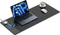 TopMade Mouse Pad with 15W Fast Wireless Charging, 35.43"x15.75" XXXL Large Gaming Waterproof Desk Pad with Ultra-Smooth Surface, Non-Slip Base, Classic Black Computer Desk Mat for MacBook, PC, Laptop