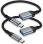 USB C to USB Adapter - 5Gbps [2 Pack] USC 3.0 OTG Adapter for Android - USBC Male to USB Female Adapter, Type C OTG Cable Converter Support Camera, Card Reader, USB Flash Drive, External/MIDI Keyboard