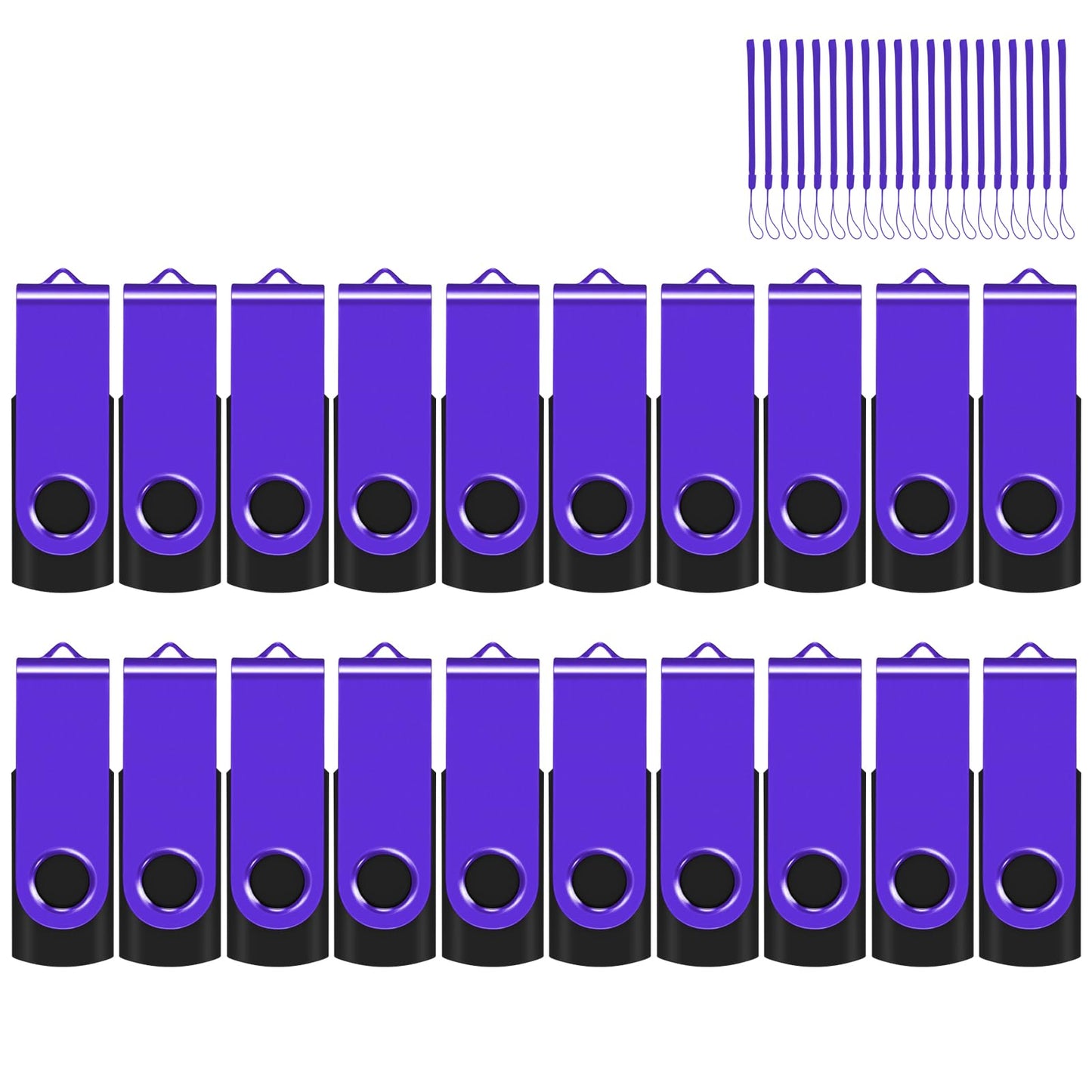 8GB 20-Pack USB Flash Drives Bulk EASTBULL USB 2.0 Thumb Drive,Purple