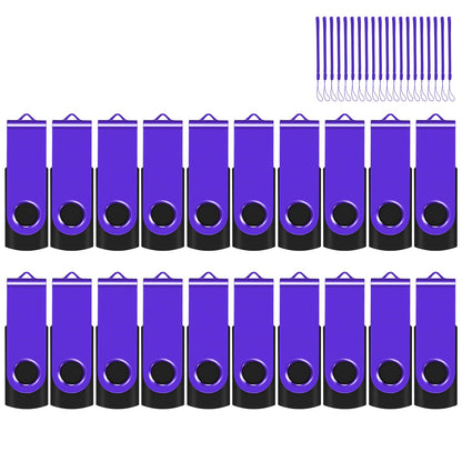 8GB 20-Pack USB Flash Drives Bulk EASTBULL USB 2.0 Thumb Drive,Purple