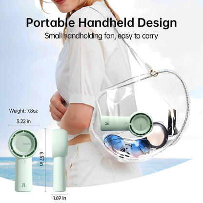 JISULIFE Portable Handheld Turbo Fan Rechargeable 4000mAh 5-Speed (Green)