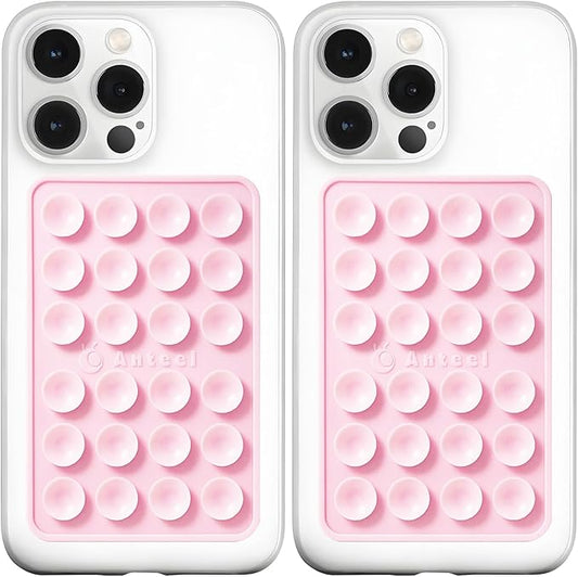 PKYAA Silicone Suction Phone Case Adhesive Mount, Upgraded Super Strong Grip, Durable, Easy to Use, Hands-Free Sticky Phone Holder for Selfies, Tiktok Videos, 2.56"x3.94" (LPK&LPK)