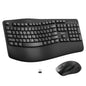 Wireless Keyboard and Mouse Combo,2.4G Full Size Wave Keys Ergonomic Keyboard with Wrist Rest for Natural Typing, 3 DPI Adjustable Ergonomic Silent Mouse for Computer/Laptop/Windows/Mac (Black)