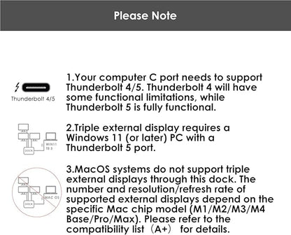 WAVLINK Thunderbolt 5 Docking Station, 12-in-1 Thunderbolt 5 Dock with 120Gbps Max Transfer, 140W PD, 2.5G Ethernet Port, 4X USB-A 3.2 Gen 2, SD 4.0, 8K Display for Thunderbolt 5/4 Laptops