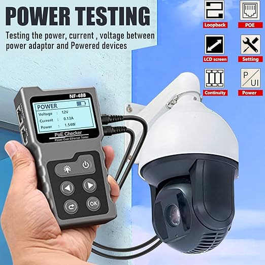 NOYAFA NF-488 RJ45 Network Cable Tester POE Ethernet Power Detector Tool