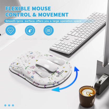 Aszqvd Ergonomic Mouse Pad with Wrist Support, White Mousepad for Desk