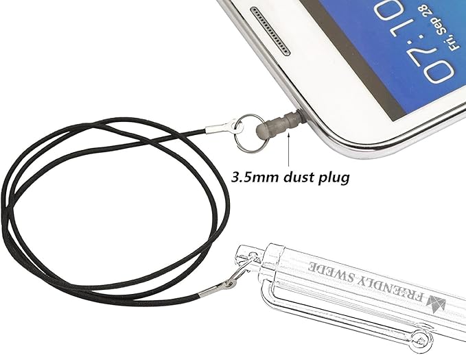 The Friendly Swede Mesh Tip Stylus Pen for Touchscreen — 3-Pack Micro-Knit Capacitive Stylus Pen for iPad & iPhone with 3 Replaceable Fiber Tips, Elastic Lanyards & Screen Cleaning Cloth