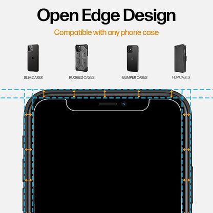 Power Theory Designed for iPhone X, iPhone Xs Privacy Screen Protector Tempered Glass Anti Spy protection [9H Hardness], Easy Install Kit, 99% HD Bubble Free Case Friendly, 2 Pack