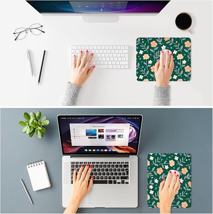 ITNRSIIET Mouse Pad Non-Slip Rubber Base Smooth Surface Stitched Edges Waterproof Durable Compatible with All Mice for Office & Gaming, Desk Accessory, 10.2x8.3x0.12 inch, VintageBloom