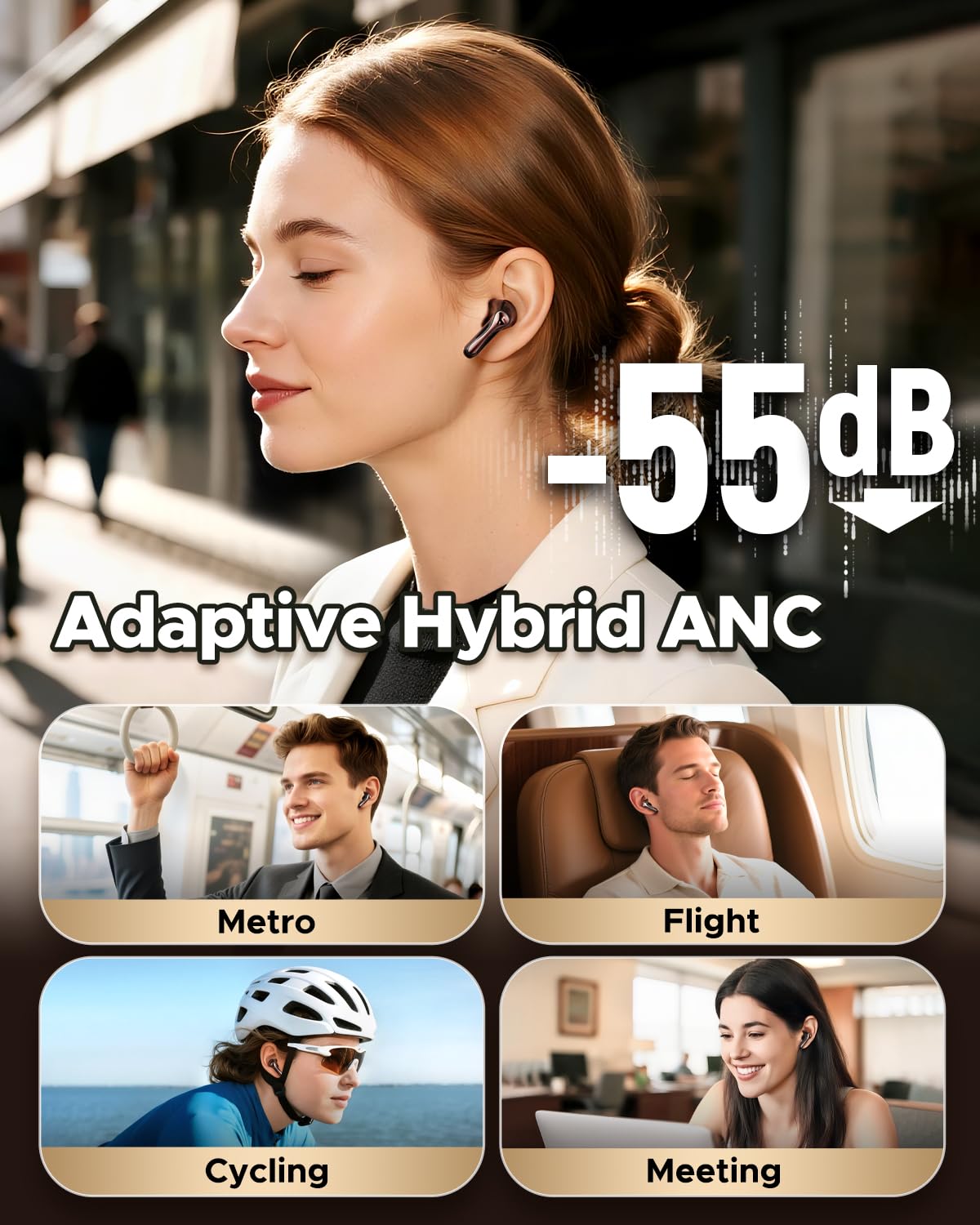 SoundPEATS Air5 Pro Wireless Earbuds, LDAC & aptX Lossless, Adaptive ANC