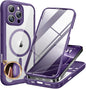 Miracase Magnetic for iPhone 16 Pro Case Full-Body Phone with Built-in Glass Screen Protector, [Compatible with MagSafe] Military Drop Proof 16 Pro Cover Bumper 6.3 inch, Purple