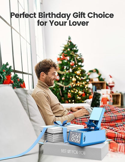 Birthday Gifts for Men Women, Cell Phone Stand Bluetooth Speaker with Anti-Slip Base, Hd Surround Sound, Cool Multi Functional Gadget, Unique Gift for Him, Her, Husband, Wife, Dad, Mom