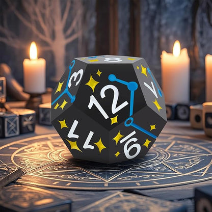 PJOY Metal Dice Set D&D Star DND Dice Set Polyhedral Dice for RPG Role Playing Games Dungeons and Dragons TTRPG Black Yellow Blue DND Dice for DND Gamers