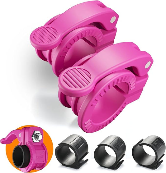 ZY-HUAN Mini Pro Barbell Clips 1 inch I Multi-Size Adjustable Barbell Collar I 1 inch Barbell ClampsIQuick Release Weight Clips Pair of Locking for Dumbbell Bar (Rose)