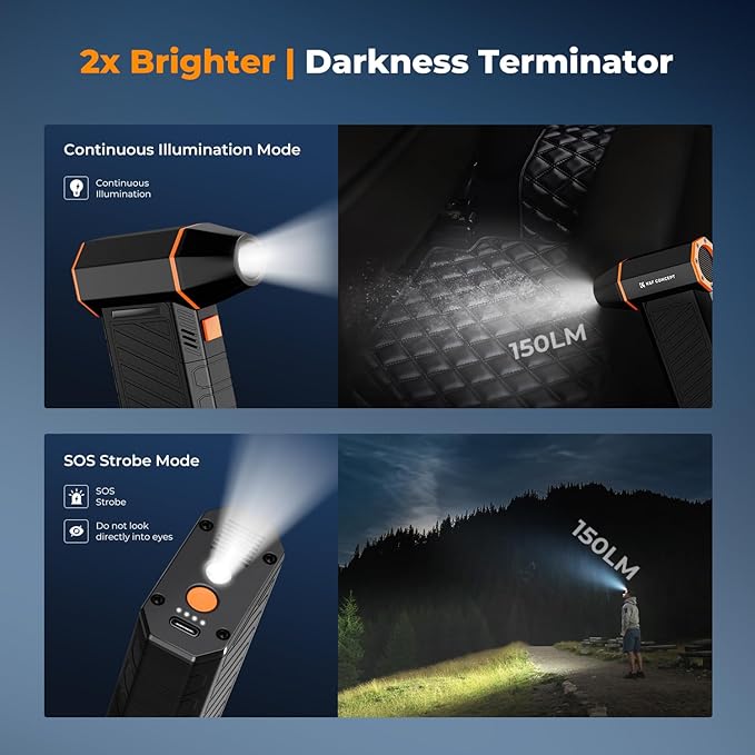 K&F CONCEPT Magnetic Compressed Air Duster,300000RPM,Brushless Motor