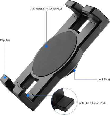 Heavy Duty Drill Base iPad Mount, Tablet Holder for Truck/Car/Boat/Wall/Desk/Vehicle Dashboard,360° Adjustable Aluminum Alloy Arm Mount Compatible with 7~12.9" iPad/Nexus/Fire HD/e-Book/Switch