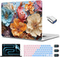 CISSOOK Compatible with MacBook Pro 14 inch Case 2024 2023 2022 2021 Release M4 A3401 A3112 A3185 M3 A2918 A2992 M2 A2779 M1 A2442 Pro Max Chip, Floral Hard Shell Case + Keyboard Cover, Silk Flowers