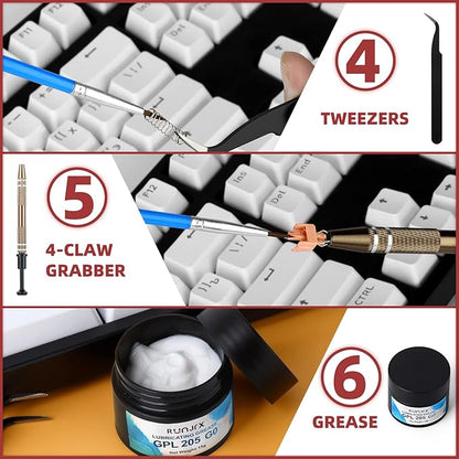 RUNJRX Keyboard Lube Kit GPL 205G0 0.53oz/15g for Mechanical Keyboard Lube, Switch Opener for MX Kailh,Keyboard Tools with Keycap Puller