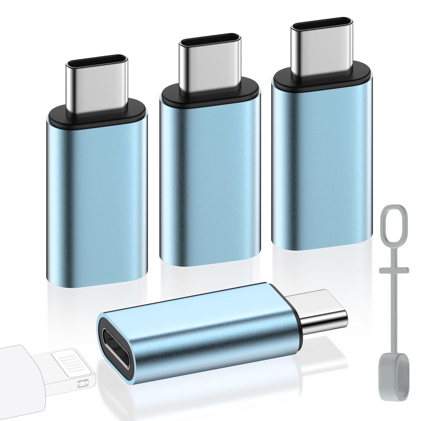 MoKo Lightning to USB-C Adapter for iPhone 17 16 15, Charge Only, 4 PCS