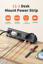 AnnTane Desk Clamp Power Strip USBC, 40W Fast Charging, 6.5 Ft, Black