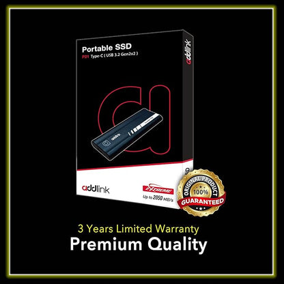 Addlink P21 2TB Portable External SSD, Up to 2,000MB/s Read, USB 3.2 Gen 2x2, Lightweight Storage for Photography, Video, Gaming and Fast backups, for PC Laptop Mac Windows Linux Android PS4 PS5