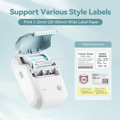 NIIMBOT B1 Label Maker Machine with Tape, Thermal Label Printer Easy to Use for Office, Home, Business, 2 Inch Label Maker with 2'' x1.18'' Labels-230pcs/Roll