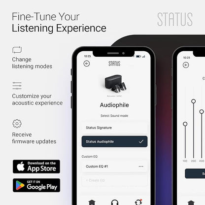 Status Audio Between 3ANC Bone Wireless Earbuds - Triple Driver - Active Noise Cancelling - 6X Microphones - Transparency Mode - 8H Playtime - Bluetooth 5.2. - IPX5 Waterproof