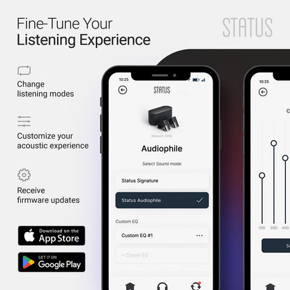 Status Audio Between 3ANC Bone Wireless Earbuds - Triple Driver - Active Noise Cancelling - 6X Microphones - Transparency Mode - 8H Playtime - Bluetooth 5.2. - IPX5