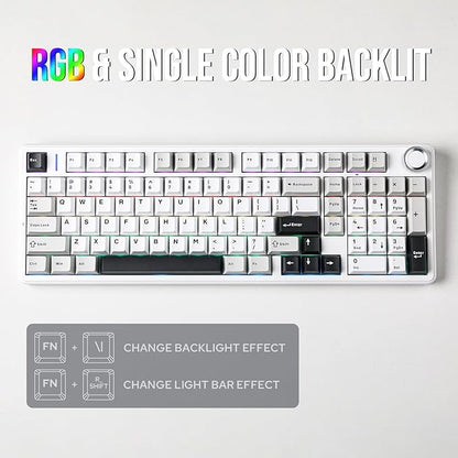 EPOMAKER X Aula F99 PRO Wireless Gaming Keyboard with 8000mAh Battery, Hot Swappable Creamy Keyboard, 2.4GHz/Type-C/BT5.0, NKRO, RGB Backlit for Win/Mac/Gaming (Black&Grey&White)