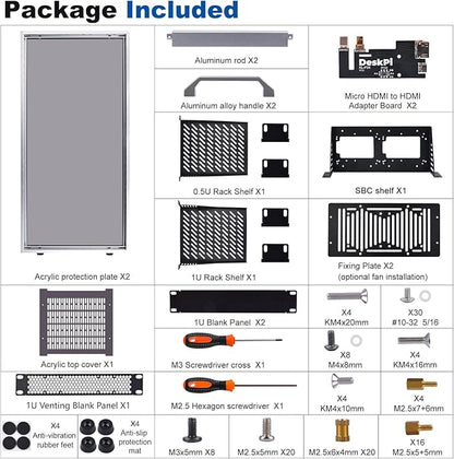 GeeekPi 12U Server Cabinet, 10 inch Server Rack for Network, Servers, Audio, and Video Equipment, DeskPi RackMate T2 Rackmount, 10.23 inch Depth