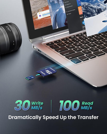 DIGIERA 32GB CT100 microSDHC UHS-I Memory Card with Adapter - up to 100MB/s, C10, U1, V10, Full HD, A1, Micro SD Card for Smartphones, Tablets, Cameras, Gaming Consoles, and Drones (3 Pack)