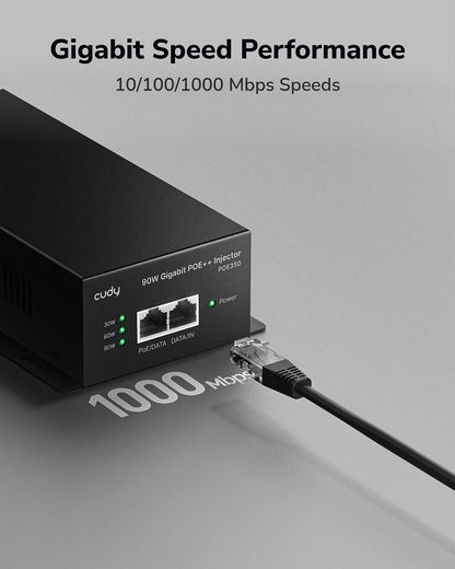 Cudy 90W Gigabit PoE++ Injector, 802.3bt/at/af, 4-Pair, Metal, POE350