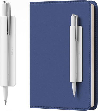 ELETIUO Pencil Holder For Most Pens,Pencils,Self-Adhesive Stick To Notebooks,Diary,Desks,Whiteboards Or Any Surface,Silicone Pen Holder For Home,Office And Desk Organization,White
