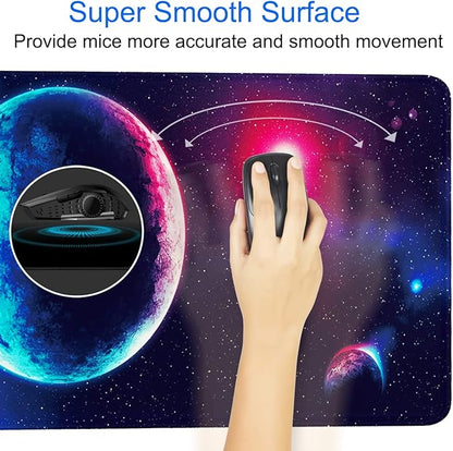 Naukay Gaming Mouse Pad, 31.5x15.7 inch Large Extended Computer Keyboard Mouse Mat, Water Resist Non-Slip Mousepad Rubber Base Long XXL Gaming Mousepad for Work, Office & Home, Space