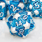 ORIFANTOU 7PCS Metal DND Dice Set with Box, Debris RPG Blue D and D Dice for use with D&D Tabletop Games Role Playing Game Polyhedral Dice Set D20 D12 D10 D8 D6 D4