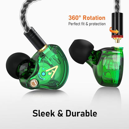 Vibes 202MC USB-C Wired Earbuds - HiFi in Ear Monitor Headphones - Noise Isolating Ear Buds w/ Mic - Clear Sound, Deep Bass & Comfort-Fit Earphones - MMCX to USBC, Silver Plated Cord, Carrying Case