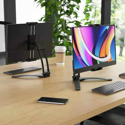 Kado Portable Monitor Stand Aluminum Alloy, Tablet Holder Phone Clamp for Display Phone, Wall Mount 3M Cubical Mount for Portable Monitor, Kitchen Cabinet Tablet Holder for iPad Surface Pro