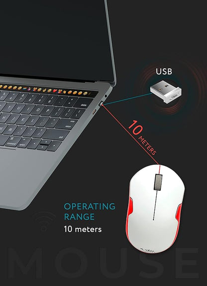 – Wireless Silent Optical Mouse with USB Receiver and Batteries – Cordless, Portable, Quiet Click Mouse for PC, Laptop, Chromebook, Computer