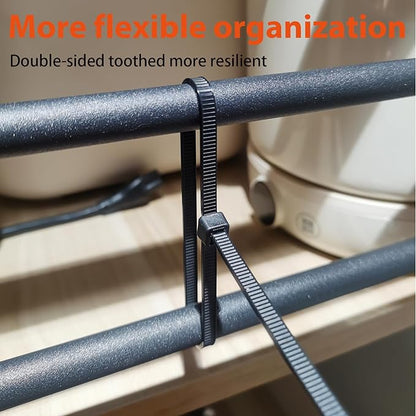 Zip Ties Assorted Size,8+12+14+18 Inch Double Sided Toothed,100 LBS Tensile Strength Heavy Duty Cable Wire Ties With Self-Locking Adjustable More Durable Nylon Tie Wraps for Indoor Outdoor（400 Pack）