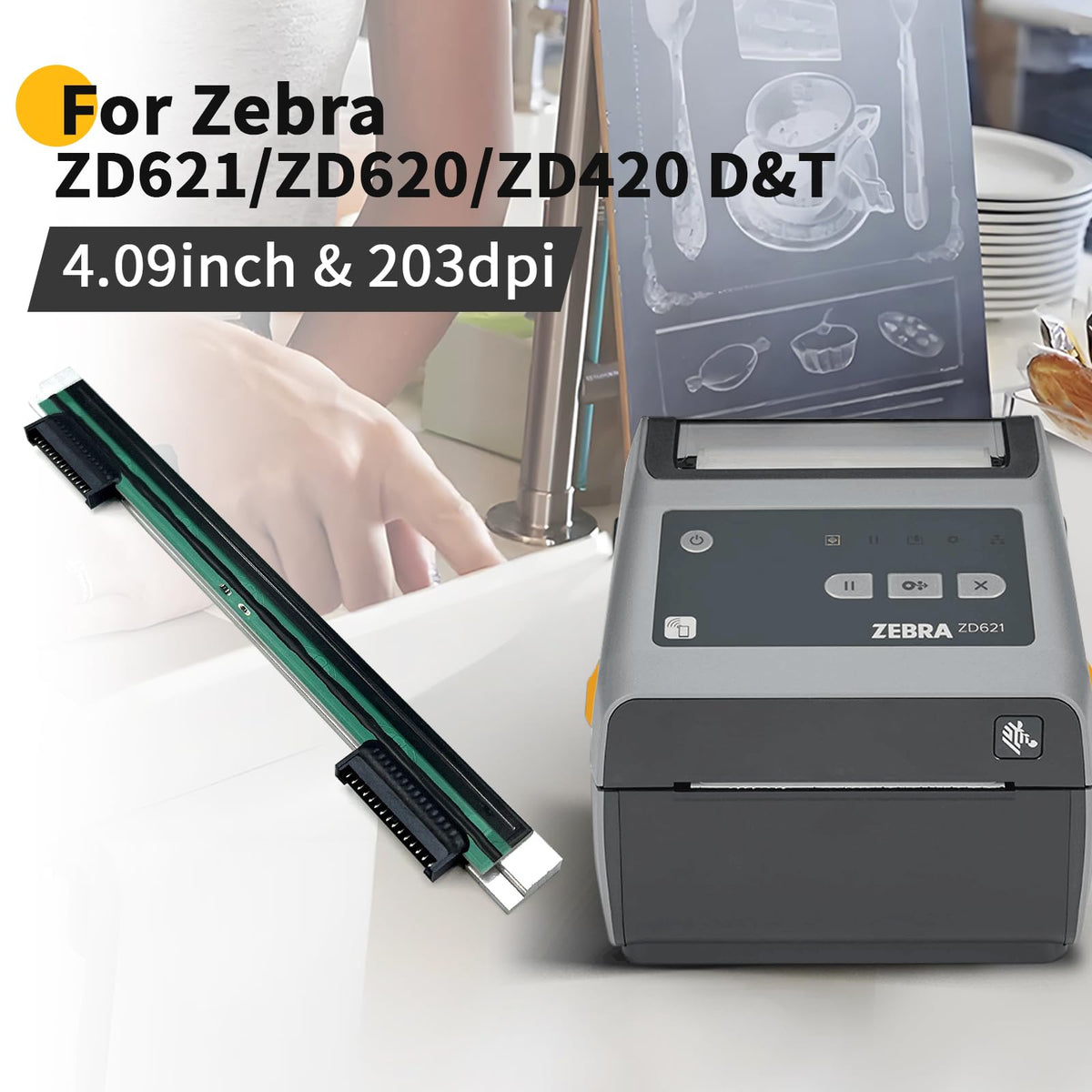 P1080383-415 New Printhead for Zebra ZD420 ZD620 ZD621 D/T-Series Thermal Desktop Printer PRINTHEAD Assy 203dpi P1080383-226