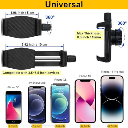 Gooseneck Phone Holder for Mic Stand/Music Stand/Stroller/Treadmill/Spin Bike/Exercise Bicycle,50 cm Long Flexible Gooseneck Arm Super Crab Clamp Mount,Compatible with 3.5~7.5" iPhone Devices