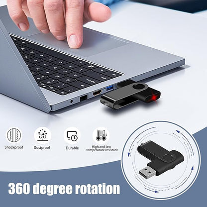 EASTBULL 4GB USB Flash Drive Bulk Thumb Drives 10 Pack with Lanyards USB 2.0 Memory Sticks Zip Drive Pen Drive for Storage and Backup Black 10PCS 4GB