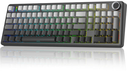 x Aula F99 Pro Wireless Mechanical Keyboard with Knob,Tri-Mode BT5.0/USB-C/2.4GHz Hot Swappable Keyboard,Pre-lubed Switches,Gasket Structure,RGB Backlit Computer Gaming Keyboards (Side Printed Black)